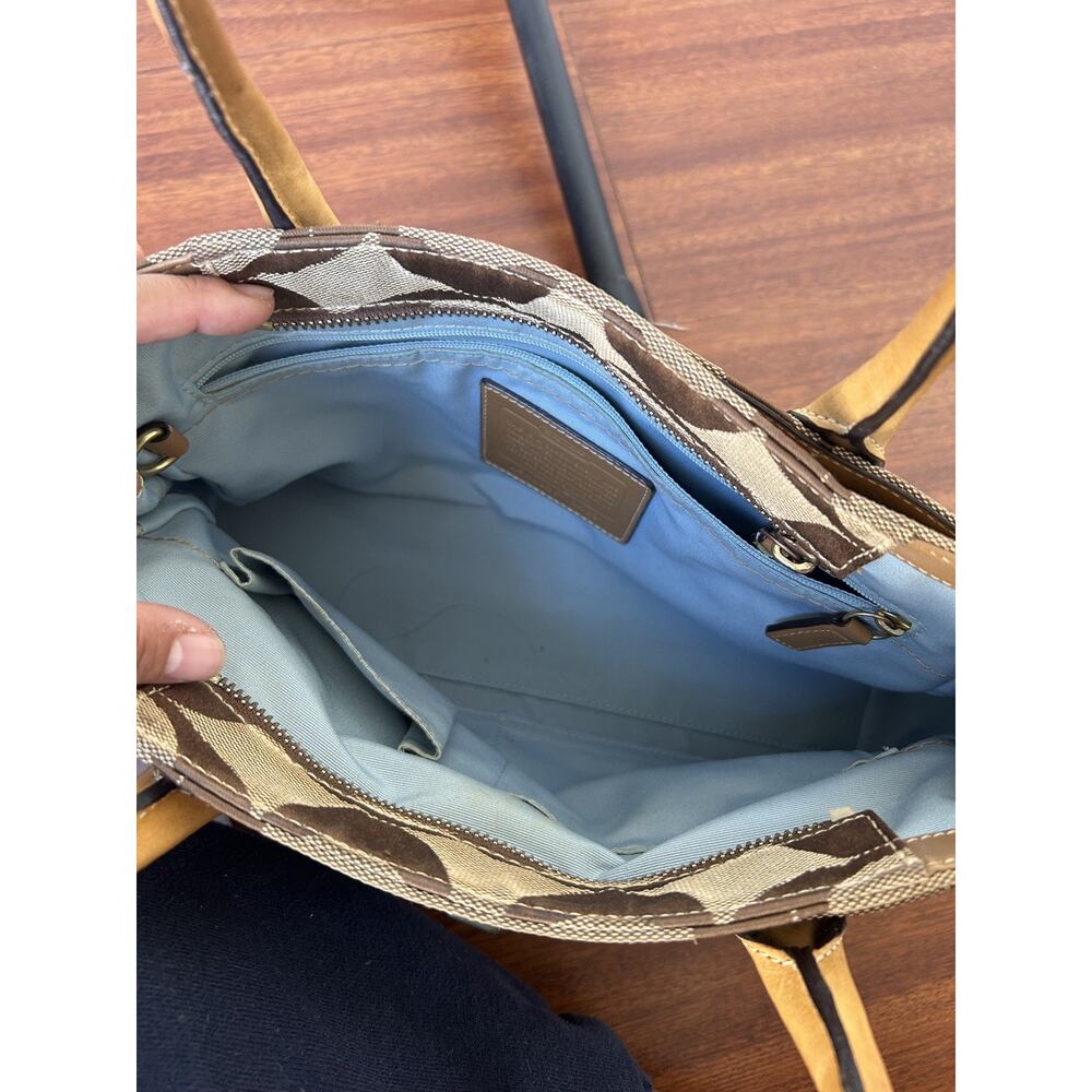 Y2K COACH Medium Madeline Satchel 12463 Shoulder Handbag Shoulder Brown Monogram - Picture 12 of 16